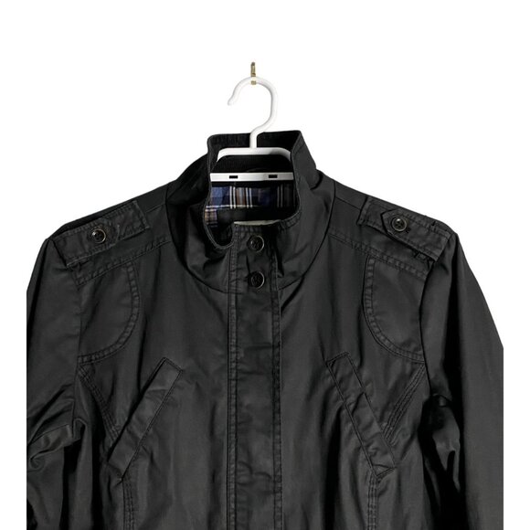 Esprit Women's Black Plaid Lined Full Zip Lightweight Jacket - Picture 2 of 10